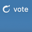 菜单栏上 VocabLens 图标旁边显示着单词 vote